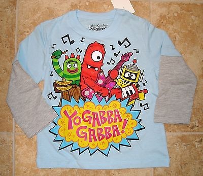 NWT YO GABBA GABBA L/S SHIRT tee Muno Plex Brobee ROCK BAND 2T