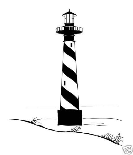 Lighthouse vinyl decal mural wall art nautical decor