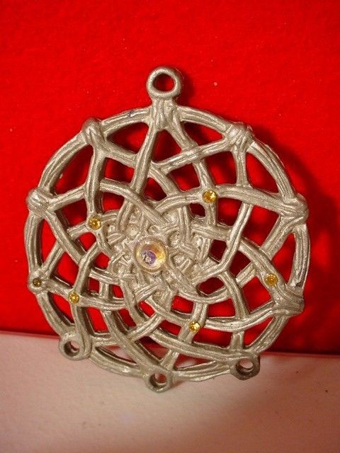 Vintage OCCULT WICCA HANGING PENDANT SYMBOL Vintage Pewter Lead 