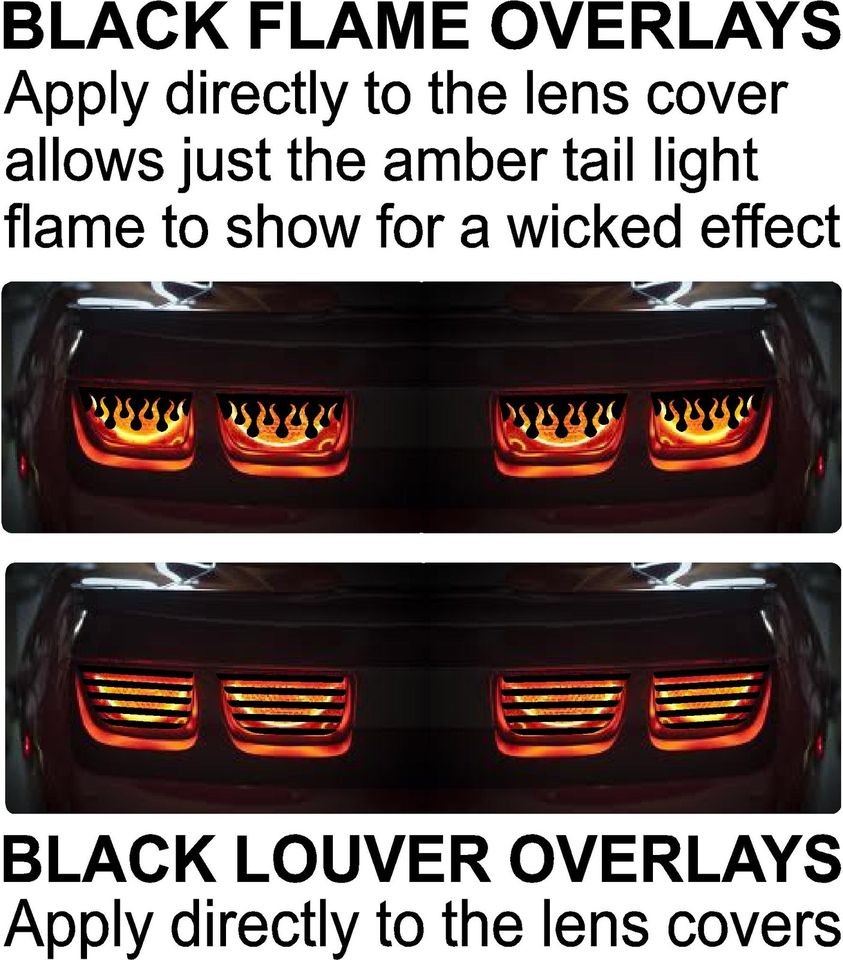   2010   2012 TAIL LIGHT FLAMES and LOUVER OVERLAYS *** HOT n NEW