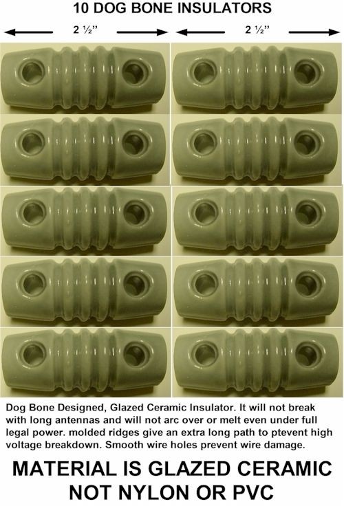   INSULATORS FOR DIPOLE, INVERTED V ANTENNA, HAM RADIO, SHORTWAVE