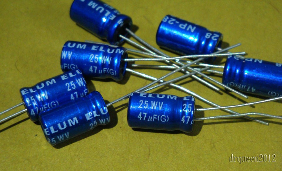   ELUM 25V 47UF 25v Bi polarized HI FI Capacitor 6mmX11mm AUDIO #HK2