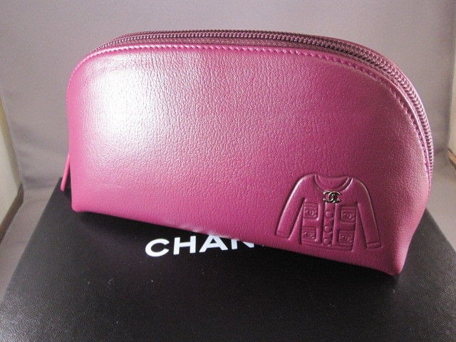 CHANEL 11C Purple Embossed Jacket Purse Clutch Bag