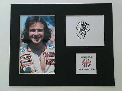 Limited Edition Barry Sheene Signed Mount Display MOTO GP SUPERBIKES 7