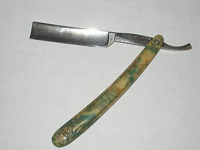 Vintage Thomas Mfg Dayton OH 5/8 Inch Straight Razor Fancy Etched 