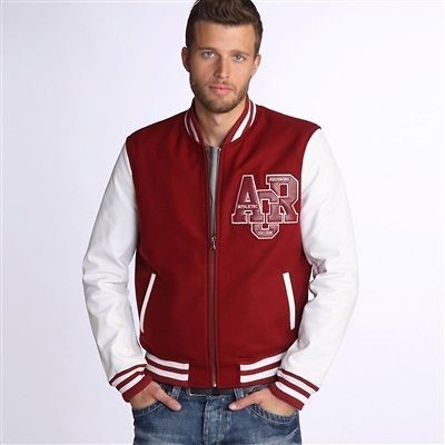 3h) BNWT REDSKINS CAMPUS ATLANTA Blouson Jacket with leather sleeves 