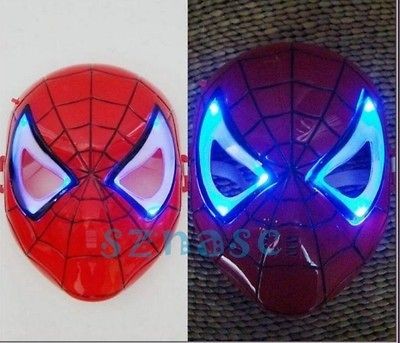 Cool Spiderman LED Light Mask For Children in Fancy Dress Costume 