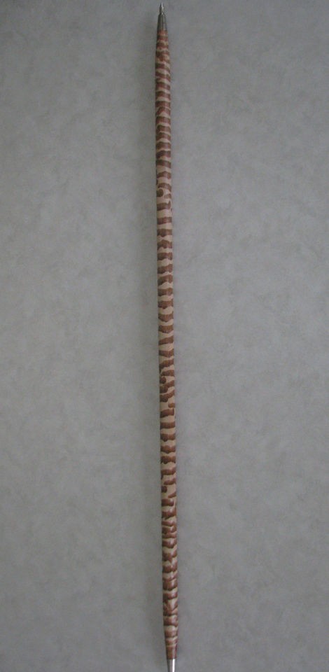 SHORT BO STAFF, OR JO, CUSTOM CARVED WITH SPIKED STEEL TIPS