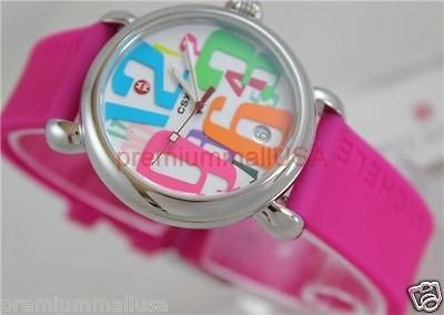 Michele CSX Grand Carousel women watch pink silicone MWW03T000005 new 