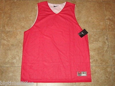 MENS NIKE RACER REVERSIBLE DOUBLE MESH RED PRACTICE BASKETBALL TANK 