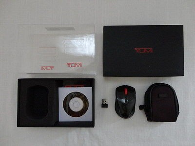 New TUMI Black Travel Laser Mouse, Micro USB, Blackberry Pouch