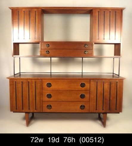 Mid Century Walnut Hutch Wall Unit by Stanley (00512)r.