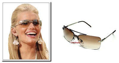 Rimless CELEBRITY UNISEX Aviator Shield Mini Motard Designer Retro 