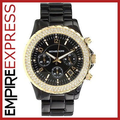 BRAND NEW** LADIES MICHAEL KORS CHRONO GOLD CRYSTAL WATCH   MK5301 