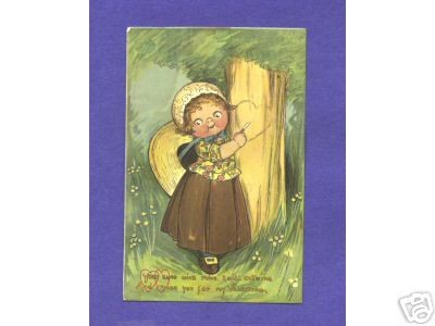 S4773 Wiederseim / Drayton postcard girl carving Tuck