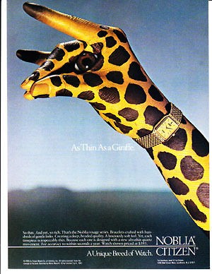 NOBLIA CITIZEN wrist watch Magazine Print Advertisement   As Thin as a 