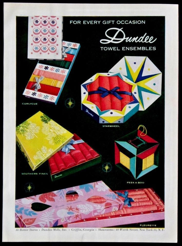 Vintage 1952 Dundee Towel Ensembles Magazine Ad