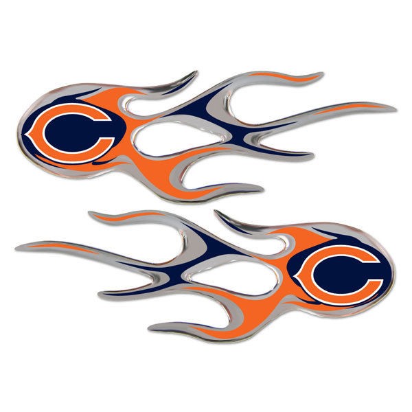 CHICAGO BEARS Logo NFL 2 Pack 5 x 2 Micro Flame Car Auto Decal NEW