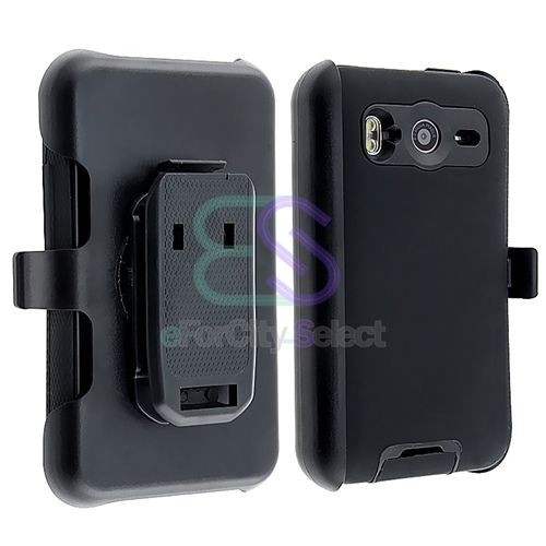   LAYER HYBRID CASE COVER SKIN+BELT CLIP FOR HTC INSPIRE 4G DESIRE HD