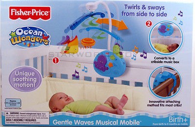 Fisher Price Ocean Wonders Gentle Waves Musical Mobile NIP