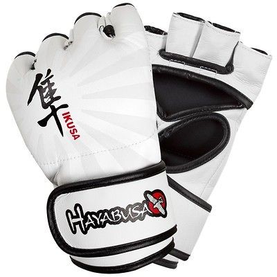 HAYABUSA IKUSA HYBRID MMA GLOVES WHITE 7oz SIZES S, M, L, XL