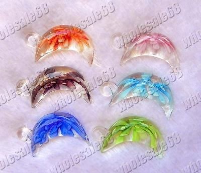 3D flower mix lots glass 18pcs fashion womens/girls moon summer bead 