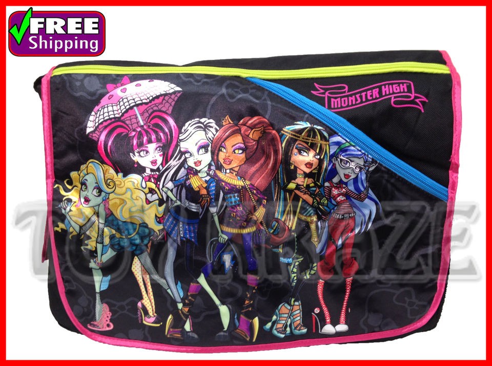 MONSTER HIGH MESSENGER GIRLS LARGE SCHOOL BAG LICENSED GANGS OF 