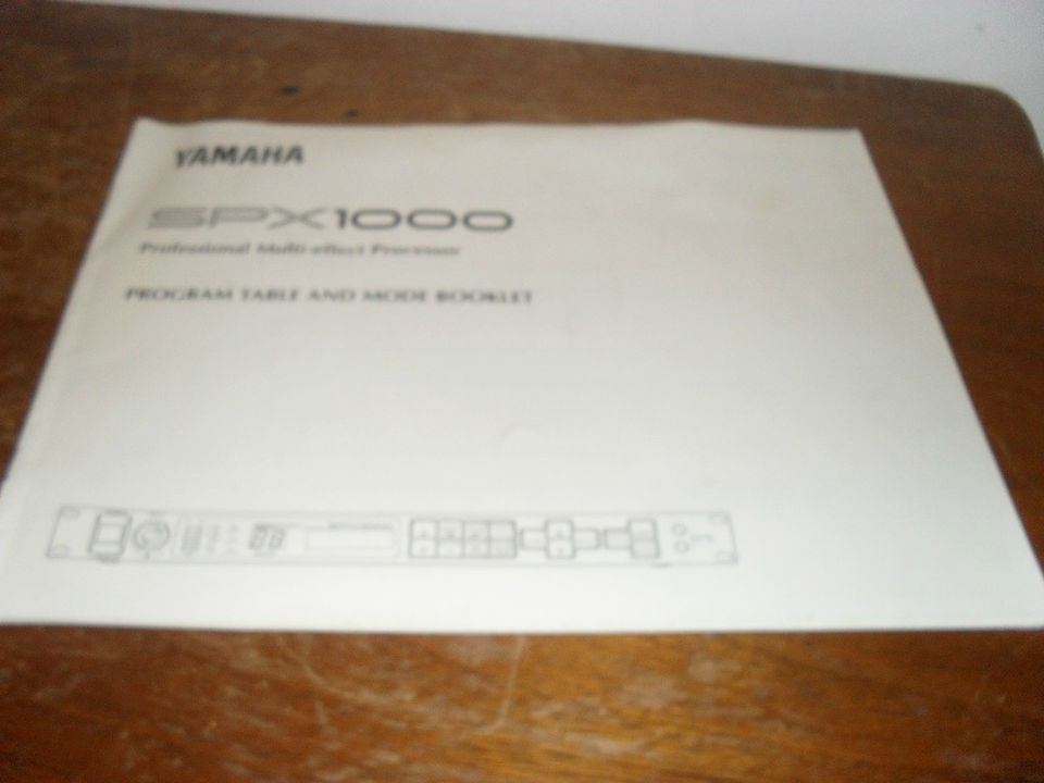 Yamaha SPX1000 Program Table and Mode BookletOrig​inal