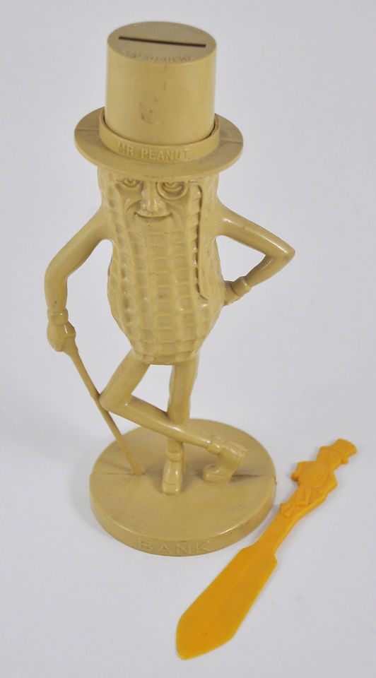 Mr. Peanut Bank 70s Made in USA Camel Color Hallmarked Mr. Peanut 