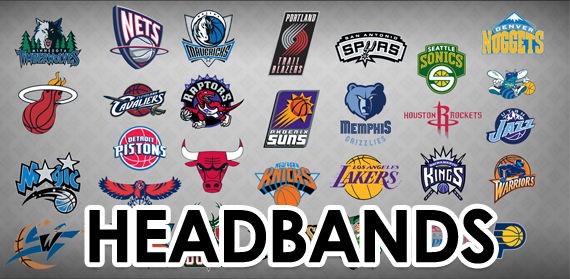 SALE NBA Team Headband Sweatband Logoman   Several Teams Available 