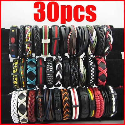   Men Women Hand woven Leather Bracelet Fashion Vintage Xmas Gift