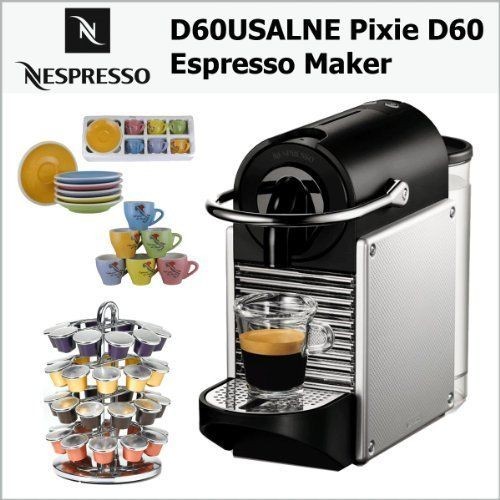 Nespresso D60USALNE Pixie D60 Single Cup Espresso Maker Aluminum 