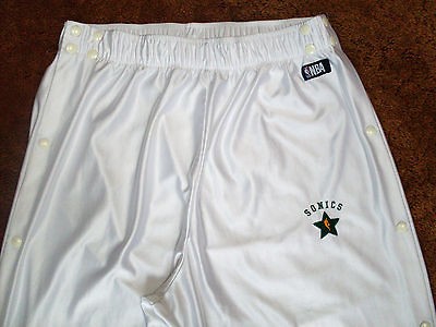   Pants warm ups white side snap NBA XL Nylon NICE Super Retro Kemp