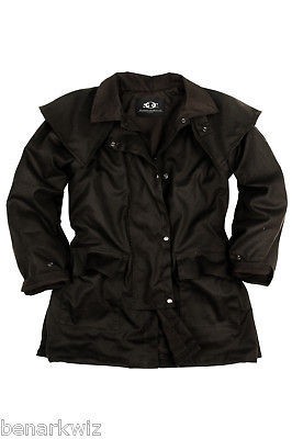 Kakadu Mens Work Horse Jacket oilskin canvas black classic drover 