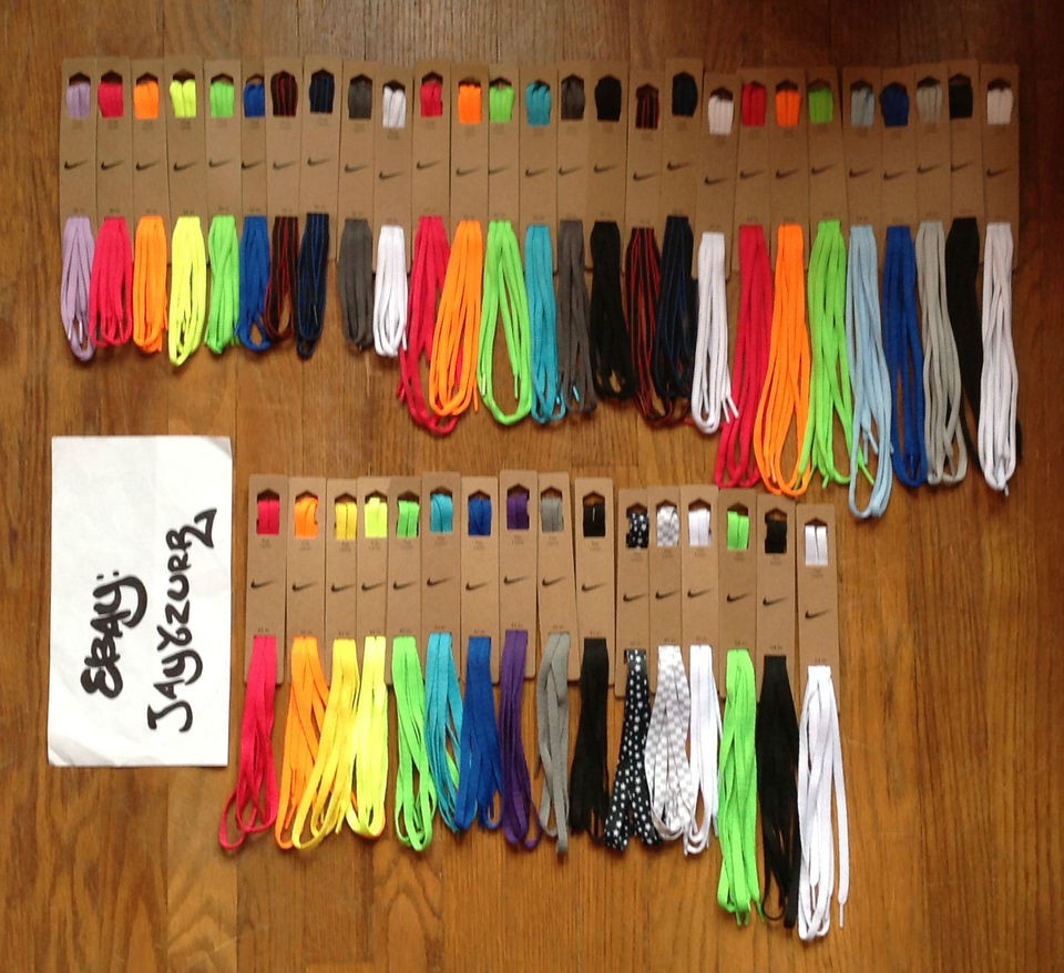 Official Nike Oval/Flat Shoe Laces 54 45 36 inch (Choose Your Color 