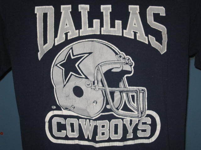   80s DALLAS COWBOYS LOGO 7 T Shirt LARGE nfl football helmet soft thin