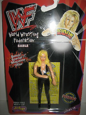 WWE WWF Sable wrestling figure Bend ems Just toys lot of1 ljn bendy 