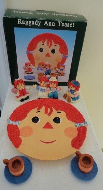 Raggedy Ann & Andy Teaset Mint in Box, Cute Set