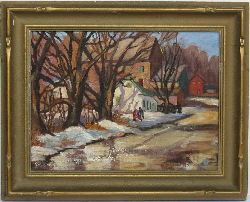 Vintage Canadian School Oil on Canvas Board Quebec? Signed?