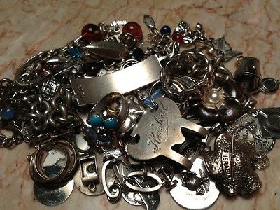 HUGE Lot Vintage Sterling Silver Jewelry Wear No Scrap 210 Grams   7 