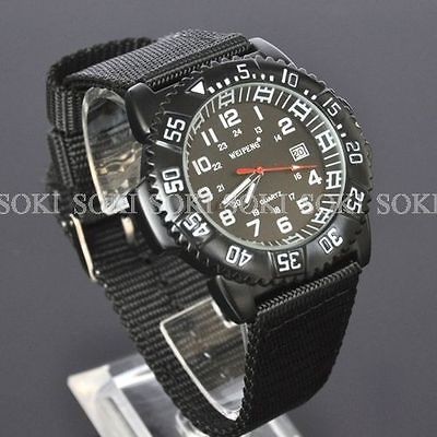   Military Army Date Analog Time Black Quartz Mens Wrist Band Watch S58