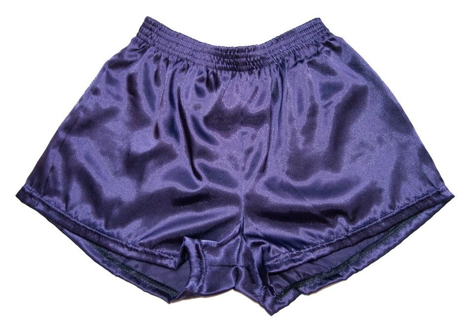 Mens Purple Polyester Satin Shorts, Glanz, Shiny