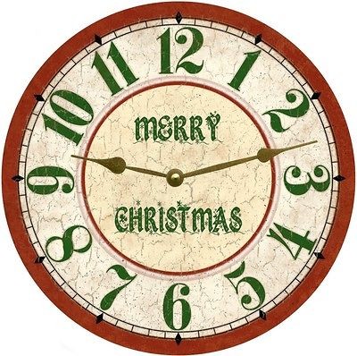 Christmas Clock Oversized Large Merry Christmas Clock