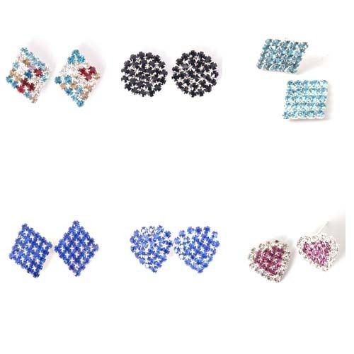   Elegant Colorful Rhinestone&Cry​stal Square Shape Earrings Stud