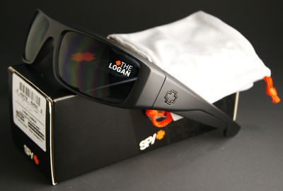 NEW SPY OPTIC LOGAN SUNGLASSES MATTE BLACK FRAME/GREY LENSES