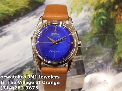 Vintage 1957 Mens Omega Automatic Seamaster Blue Cross Hair Dial,17 J 