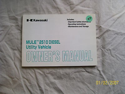 kawasaki mule2510 owners manual, printed aug. 2000, part number 99920 