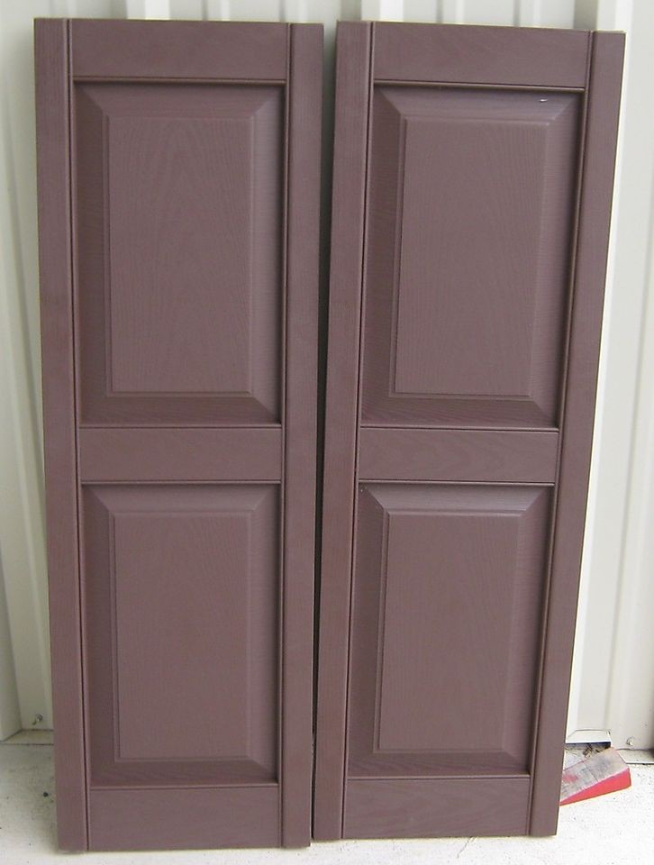 VINYL EXTERIOR RAISED PANEL SHUTTERS CHOCOLATE BROWN 47 X 15 5 PAIR 