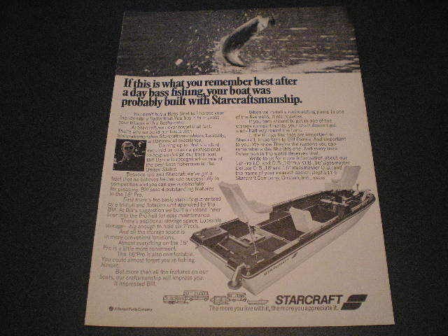 1973 Starcraft Boat Ad Day of Bass Fishing