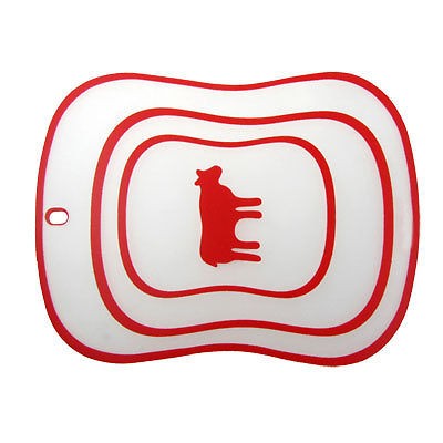 Red Cow Detail Fruit Vegetable Cutting Chopping Block for Kitchen